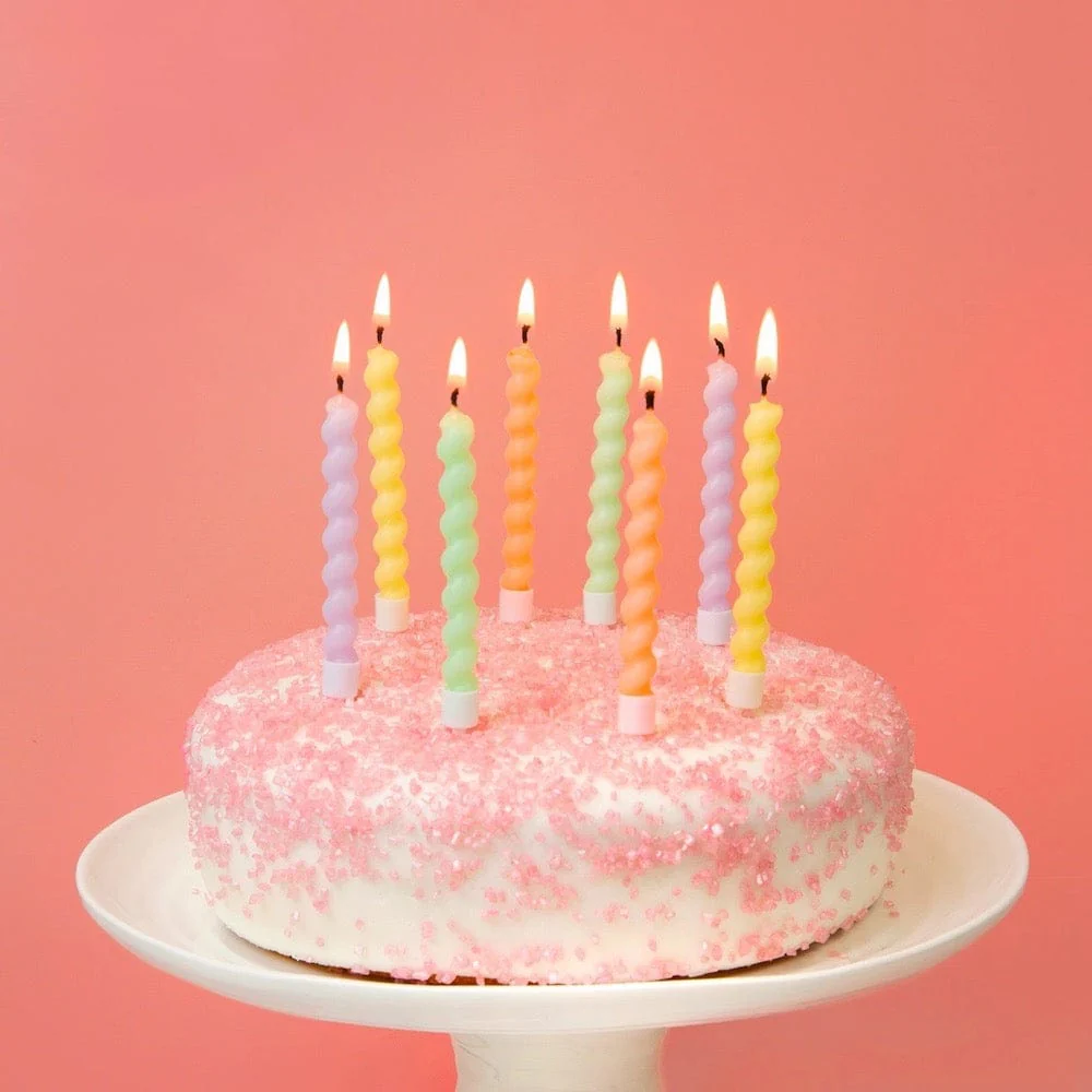 Pastel Twirl Birthday Candles - 8 Pack - Image 3