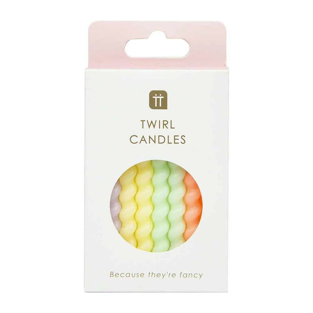 Pastel Twirl Birthday Candles - 8 Pack - Image 4