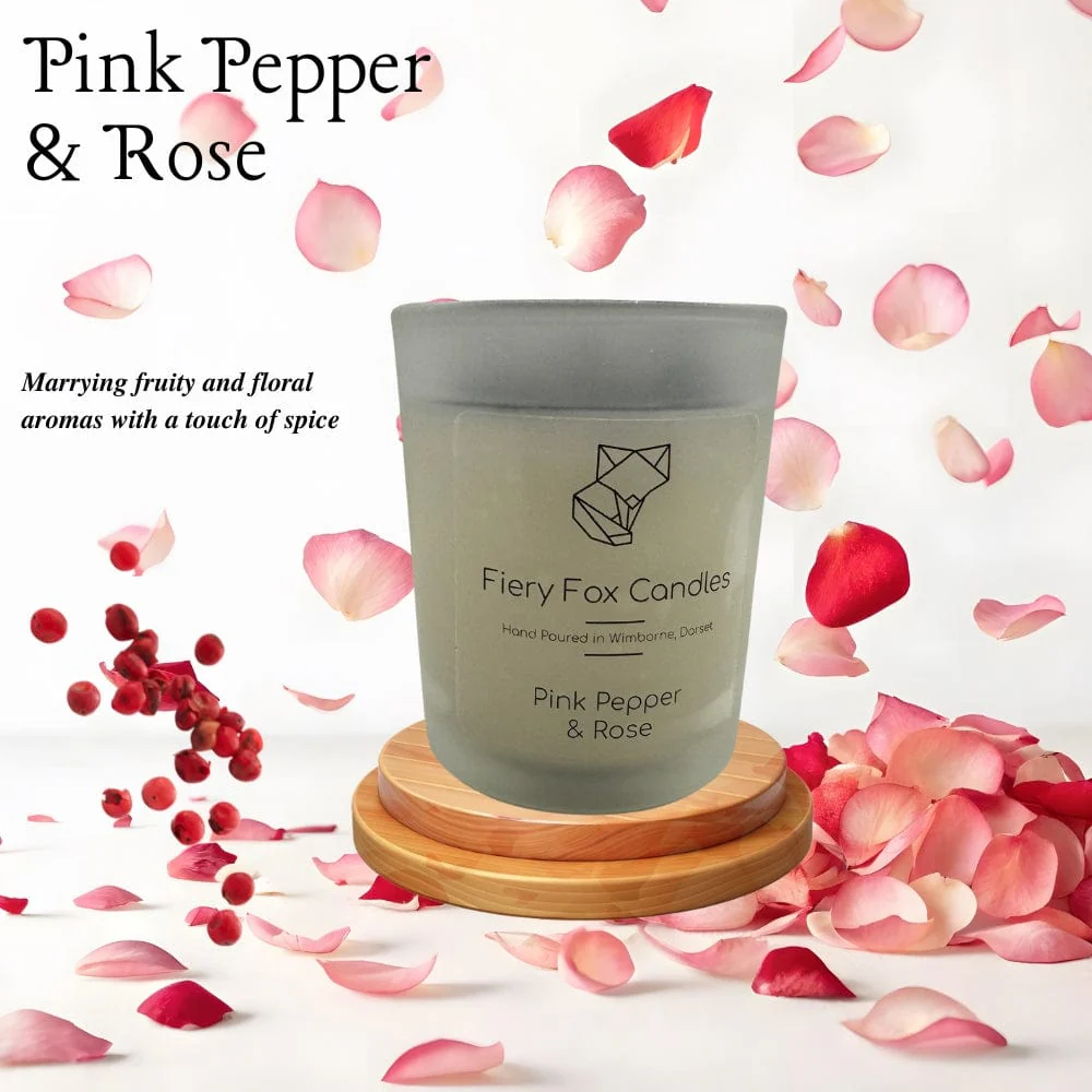 Pink Pepper & Rose Scented Soy Wax Candles