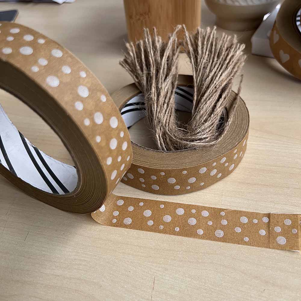 Polka Dot Biodegradable Paper Tape 24mm x 50m - Image 2