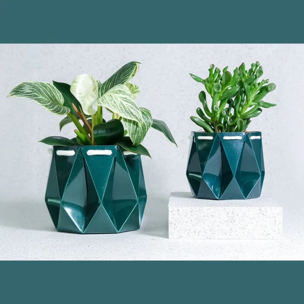 POTR Self Watering Ocean Plant Pot - Deep Green - Image 3
