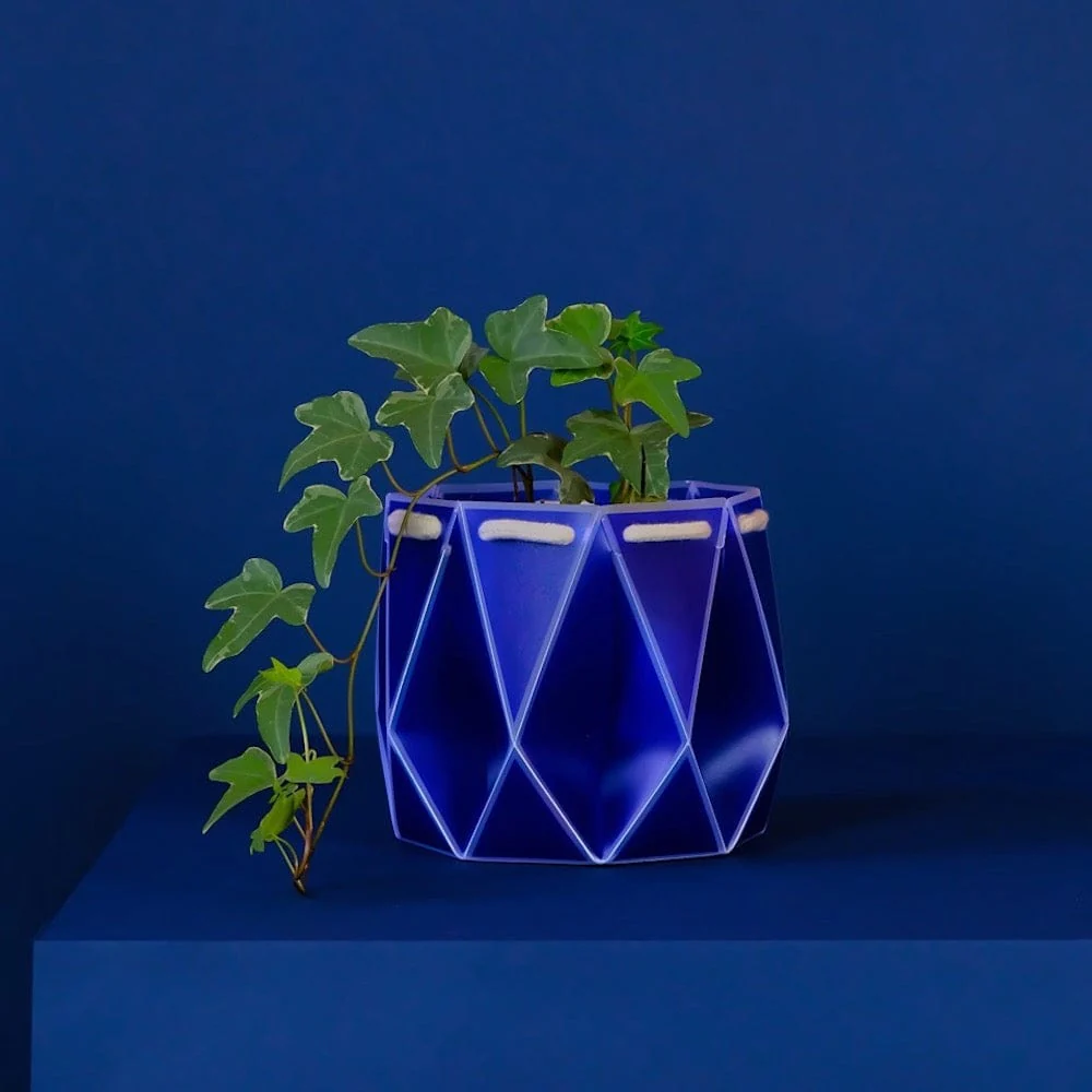 POTR Self Watering Origami Plant Pot - Navy