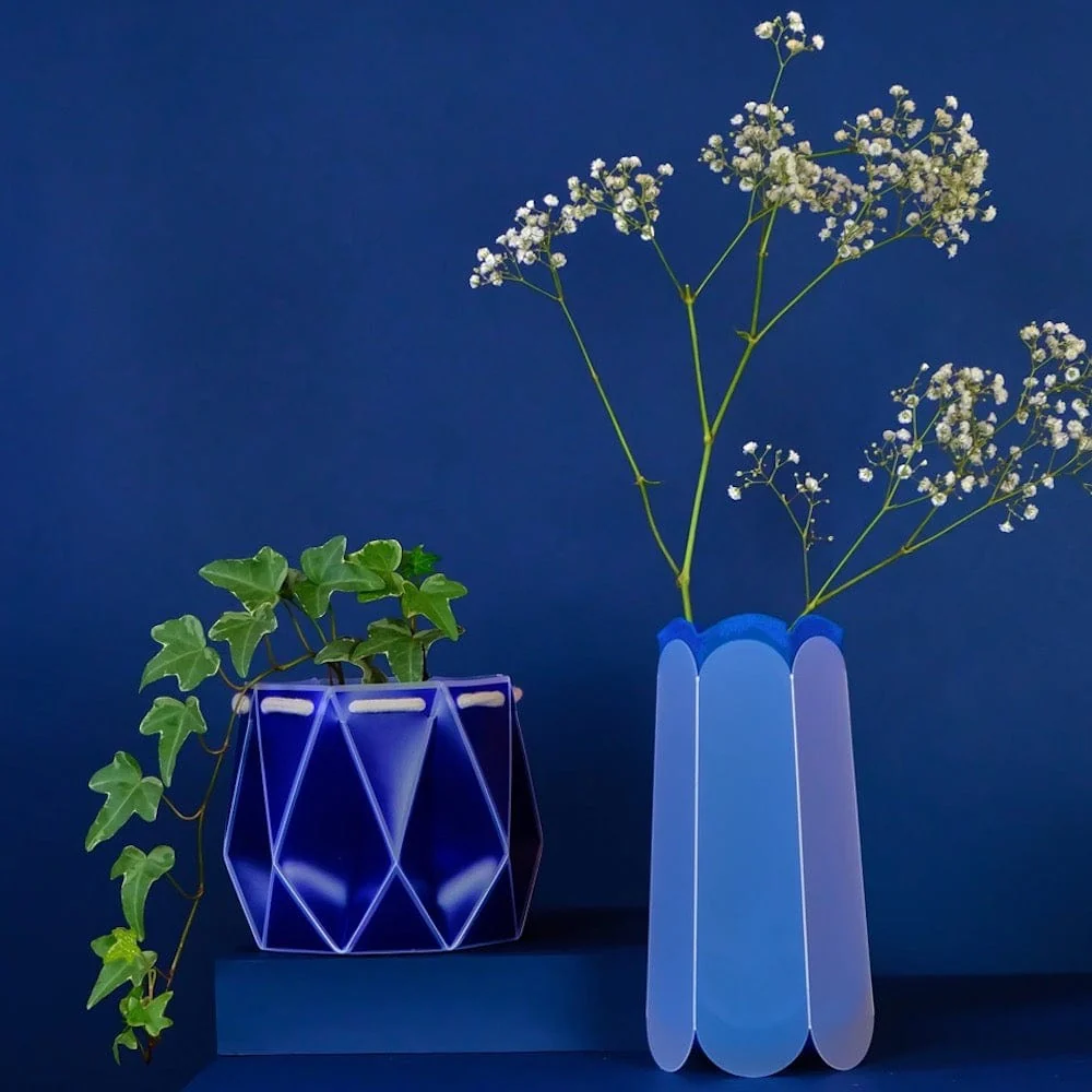 POTR Self Watering Origami Plant Pot - Navy - Image 2