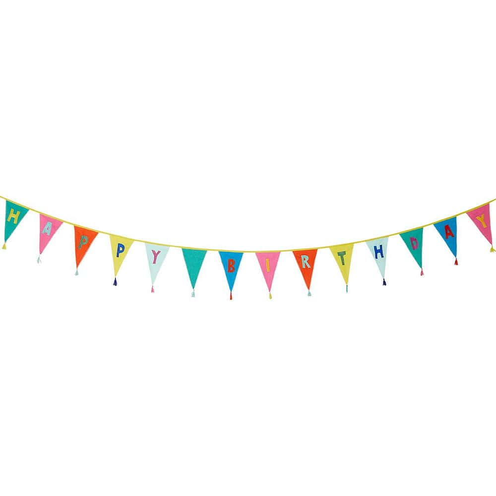Rainbow Happy Birthday Fabric Bunting - Image 2