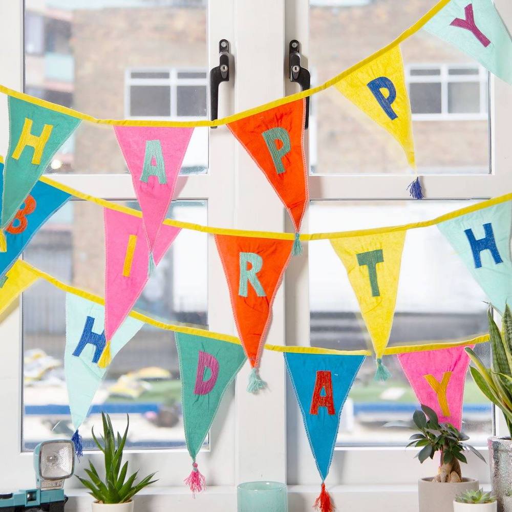 Rainbow Happy Birthday Fabric Bunting - Image 3