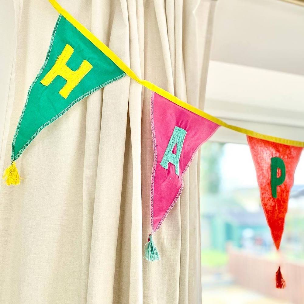 Rainbow Happy Birthday Fabric Bunting - Image 5