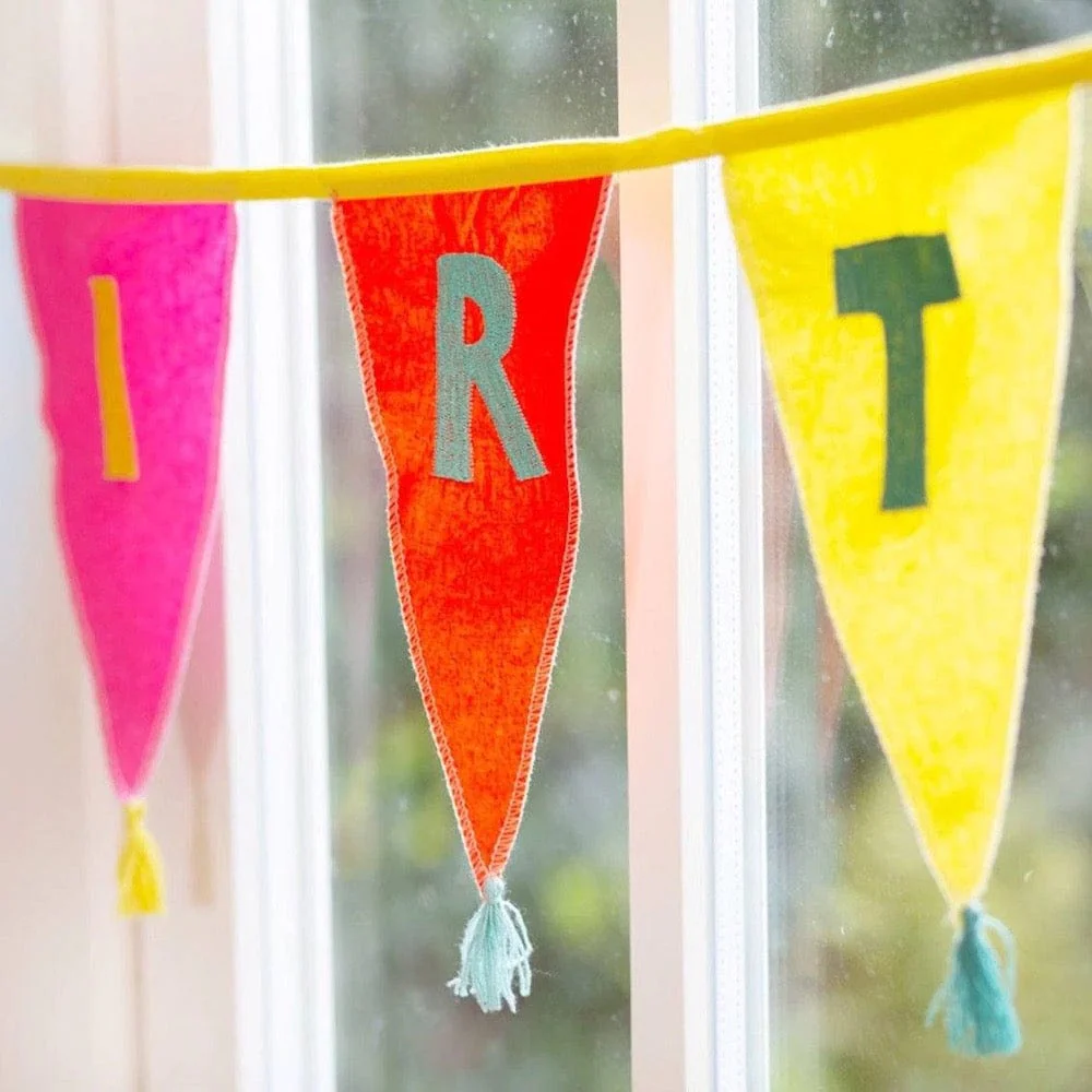 Rainbow Happy Birthday Fabric Bunting - Image 6