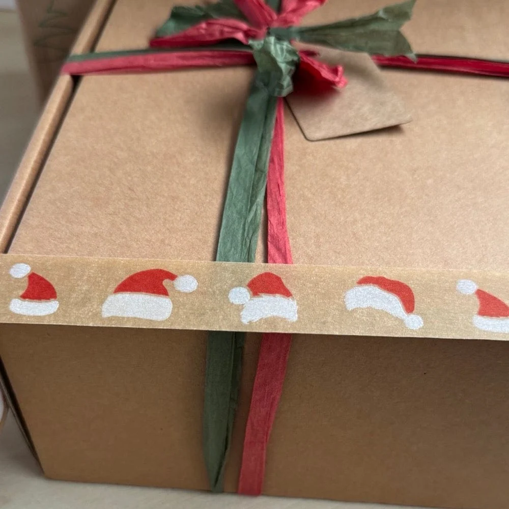Red & White Festive Paper Tape 24mm x 50m - Image 4