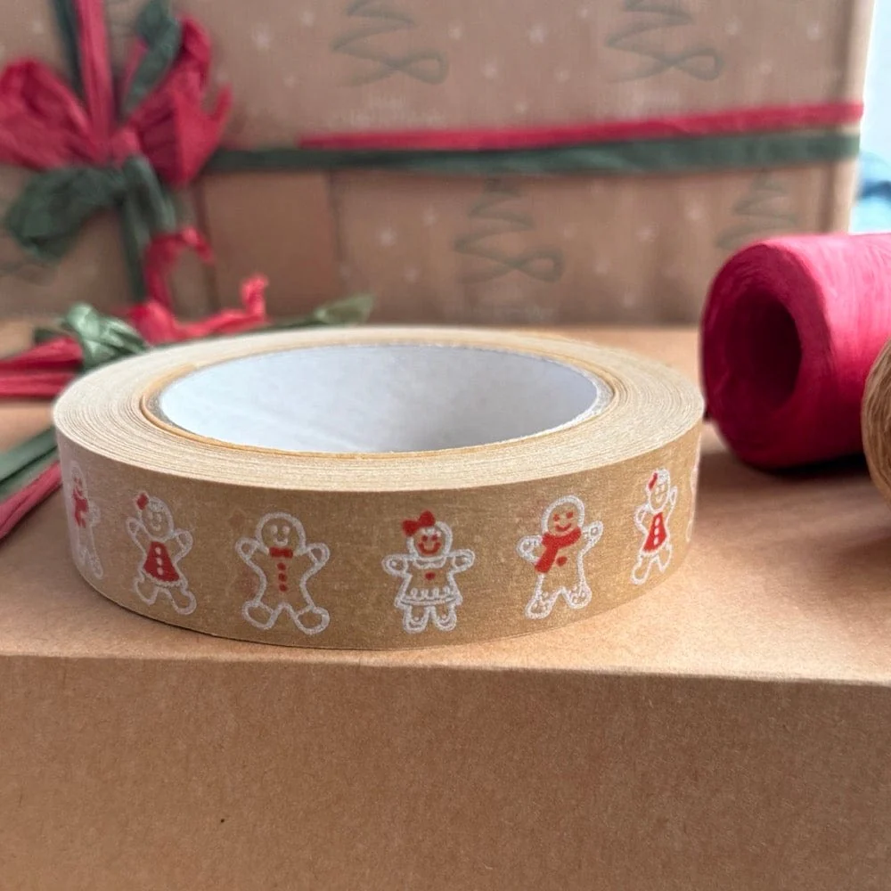 Red & White Festive Paper Tape 24mm x 50m - Image 6