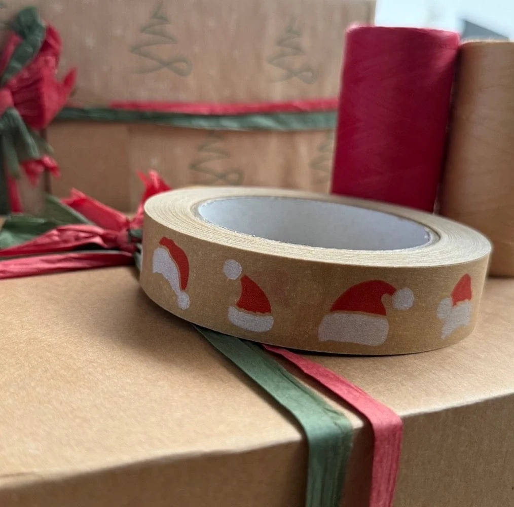 Red & White Festive Paper Tape 24mm x 50m - Image 7