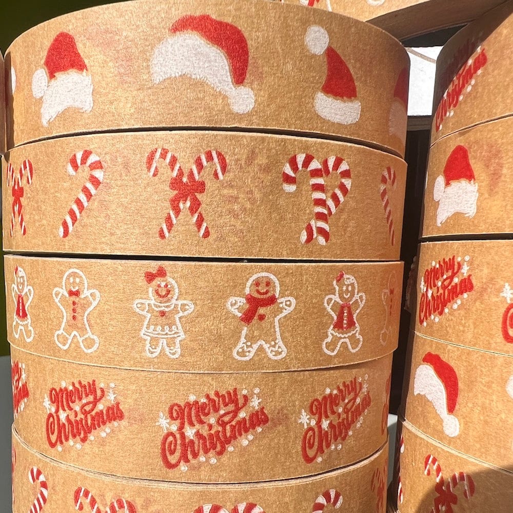 Red & White Festive Paper Tape 24mm x 50m - Image 8