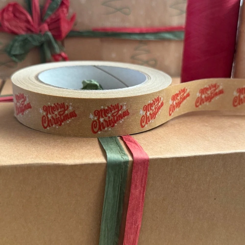 Red & White Festive Paper Tape 24mm x 50m - Image 9