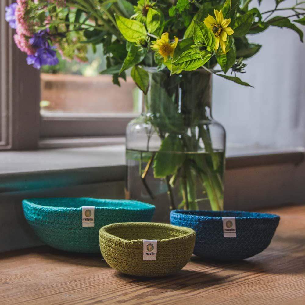 Respiin Jute Mini Bowl Set - Ocean - Image 3