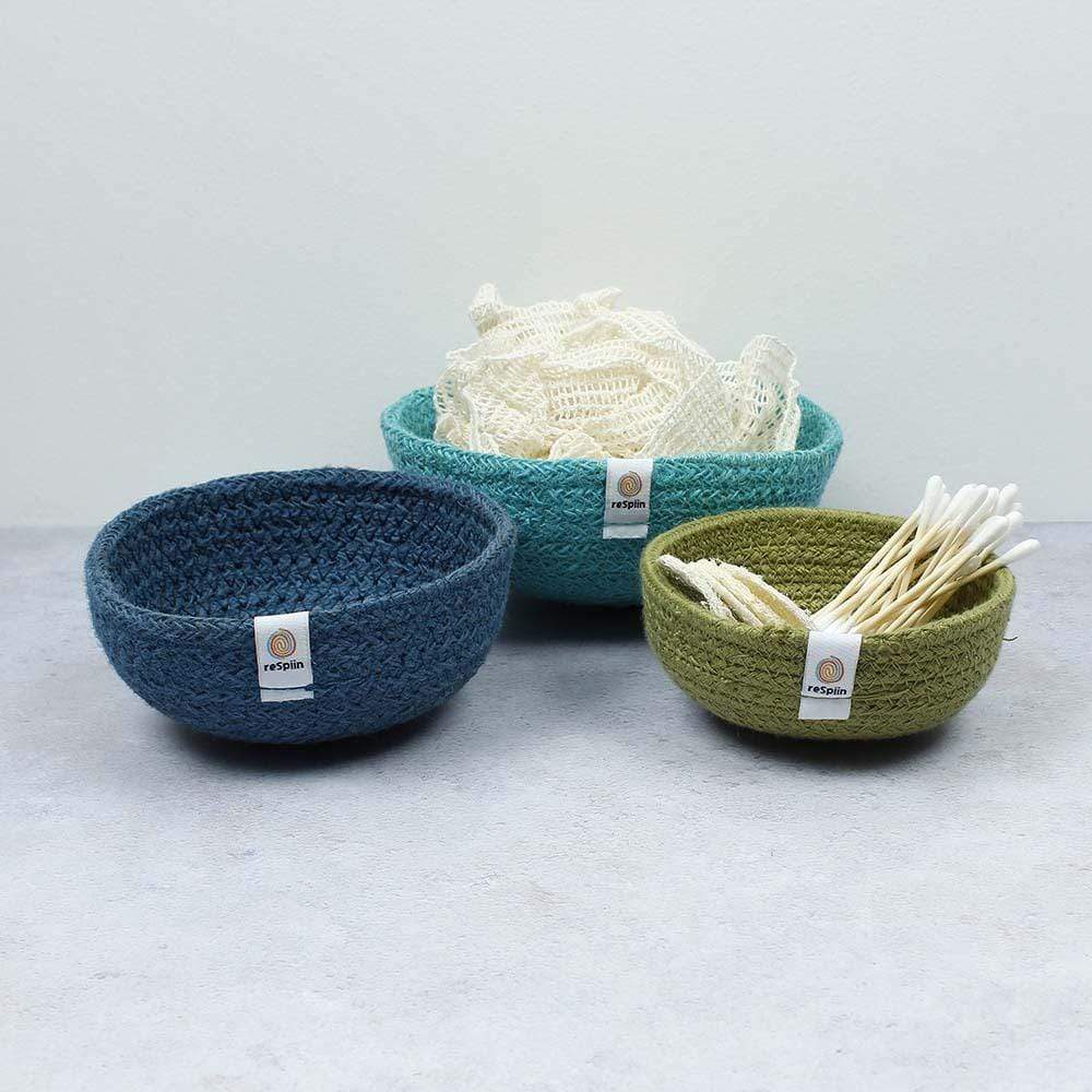 Respiin Jute Mini Bowl Set - Ocean - Image 5