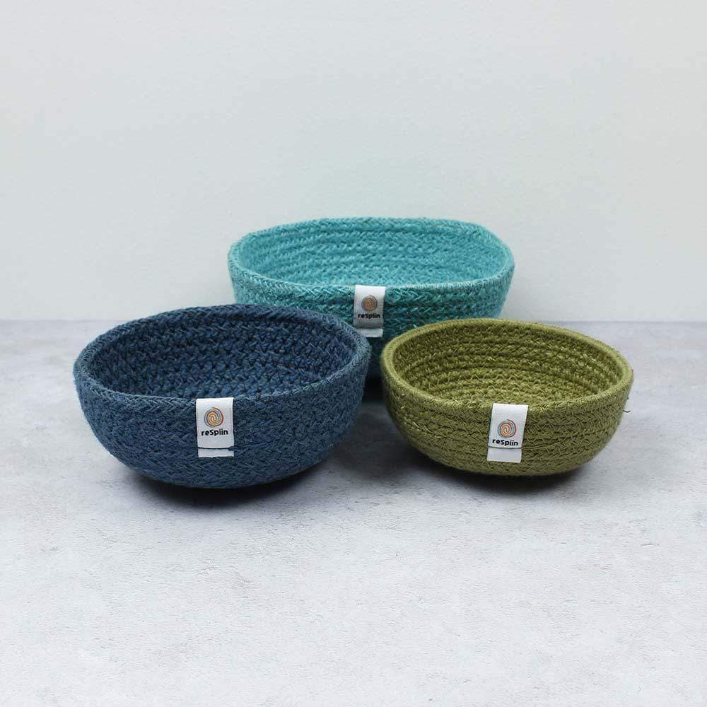 Respiin Jute Mini Bowl Set - Ocean - Image 7