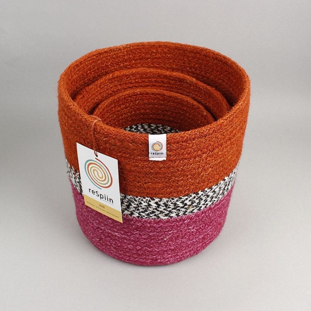 Respiin Jute ZigZag Basket Set – Fire - Image 4