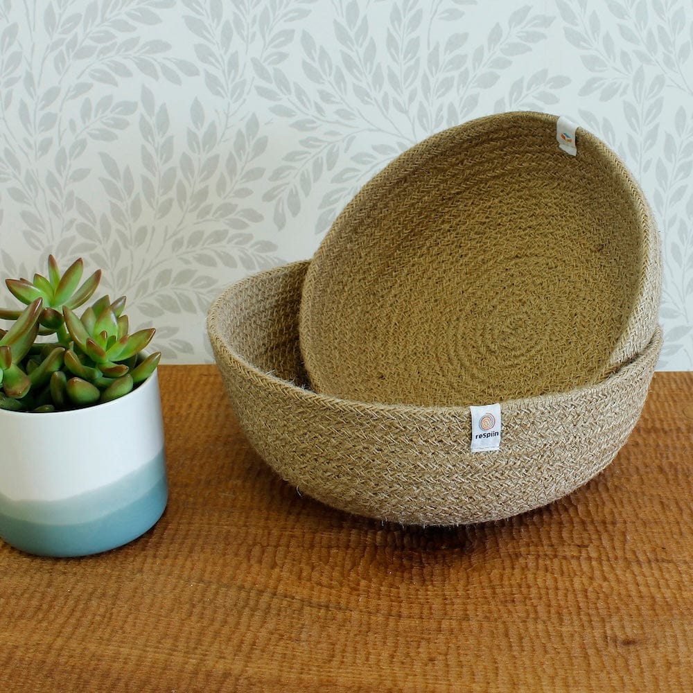 Respiin Medium Jute Bowl - Natural - Image 4