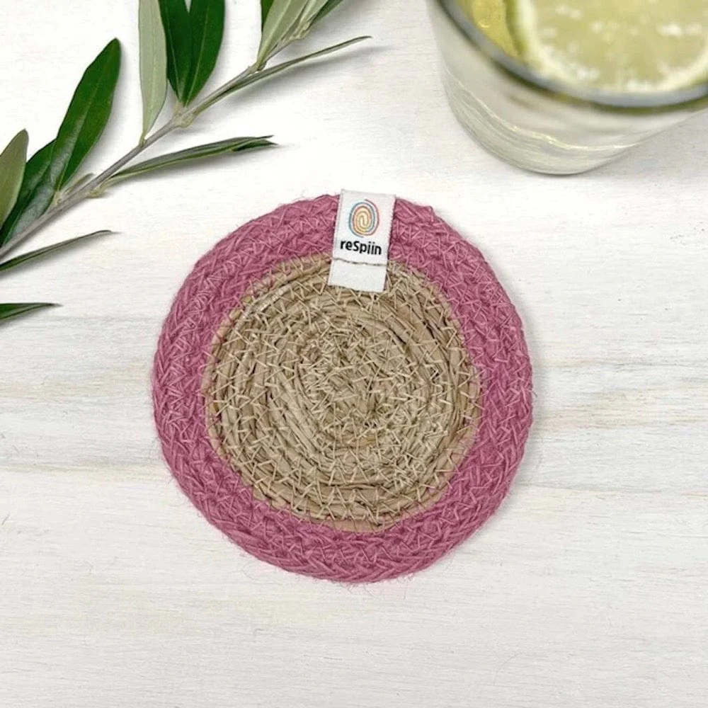 Respiin Round Seagrass & Jute Coaster - Image 2