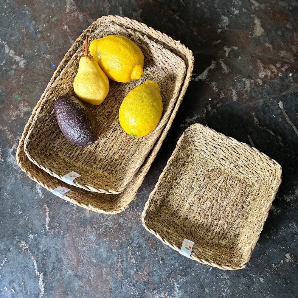 Respiin Seagrass Rectangular Basket Set – Natural - Image 3