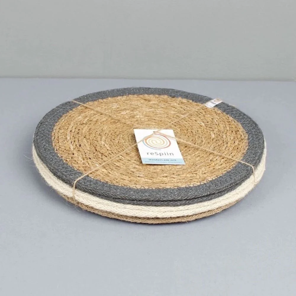 Respiin Set of 6 Seagrass & Jute Tablemats - Naturals - Image 2