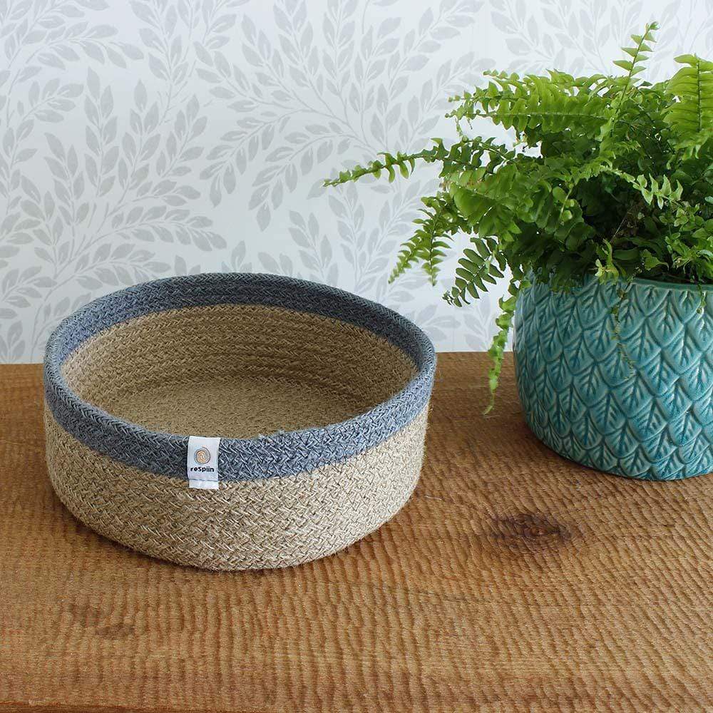 Respiin Shallow Jute Basket - Grey Set of 2 Sizes - Image 3