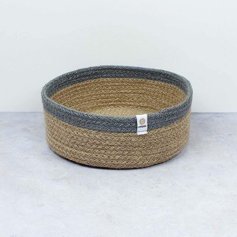 Respiin Shallow Jute Basket - Grey Set of 2 Sizes - Image 6