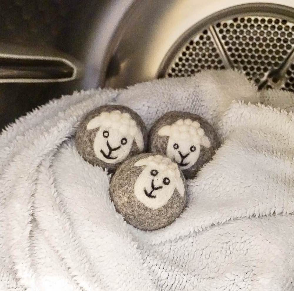 Sheep Wool Dryer Balls - Set of 3 & Storage Bag - Image 2
