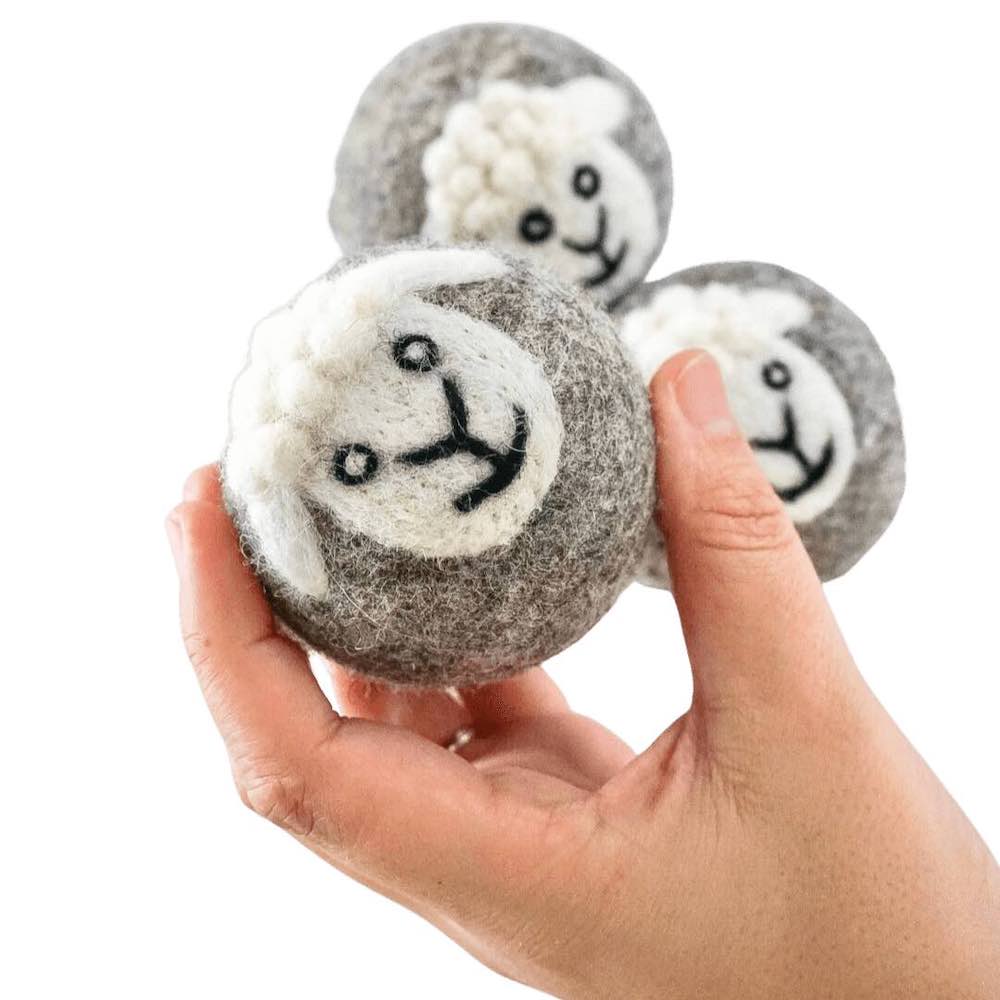 Sheep Wool Dryer Balls - Set of 3 & Storage Bag - Image 3