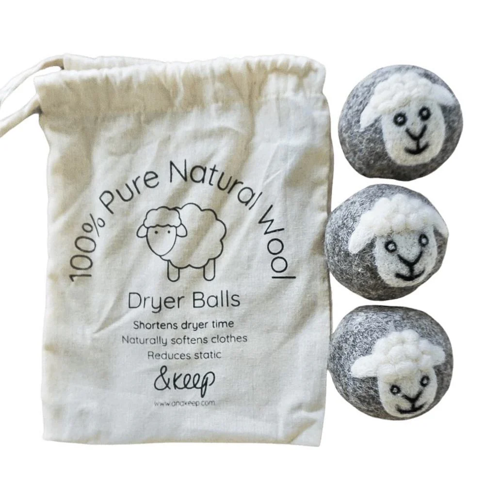 Sheep Wool Dryer Balls - Set of 3 & Storage Bag - Image 4