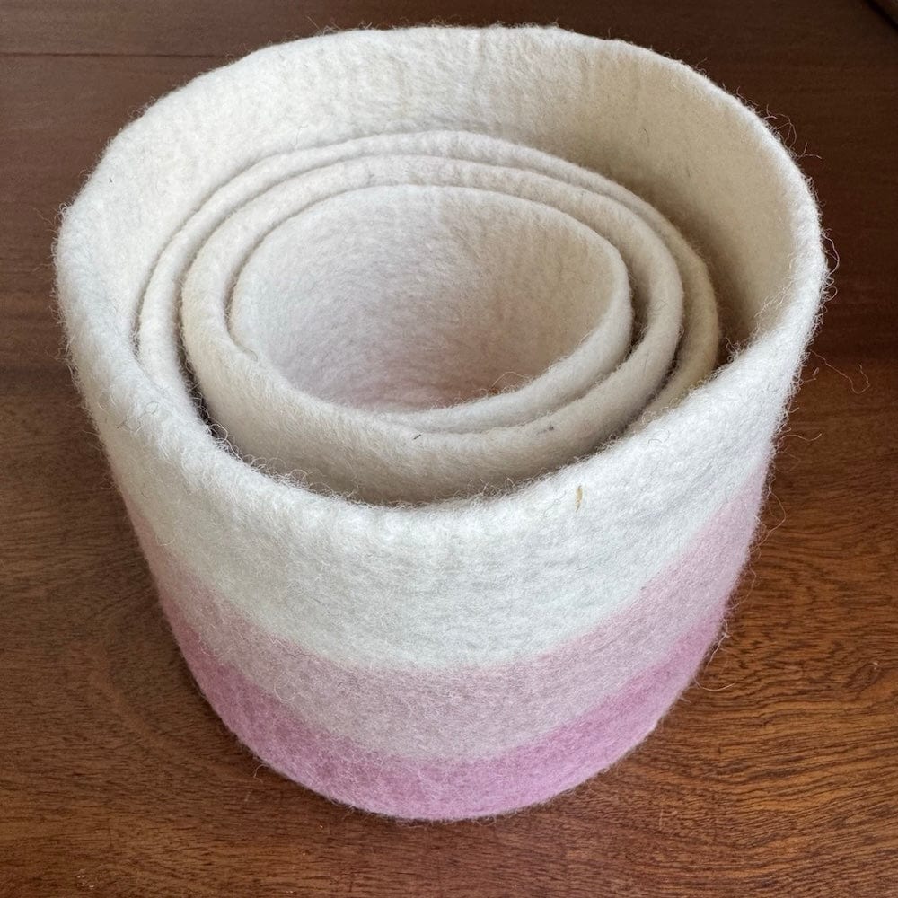 Striped Wool Felt Plant Pot Cover - Pinks - Image 7