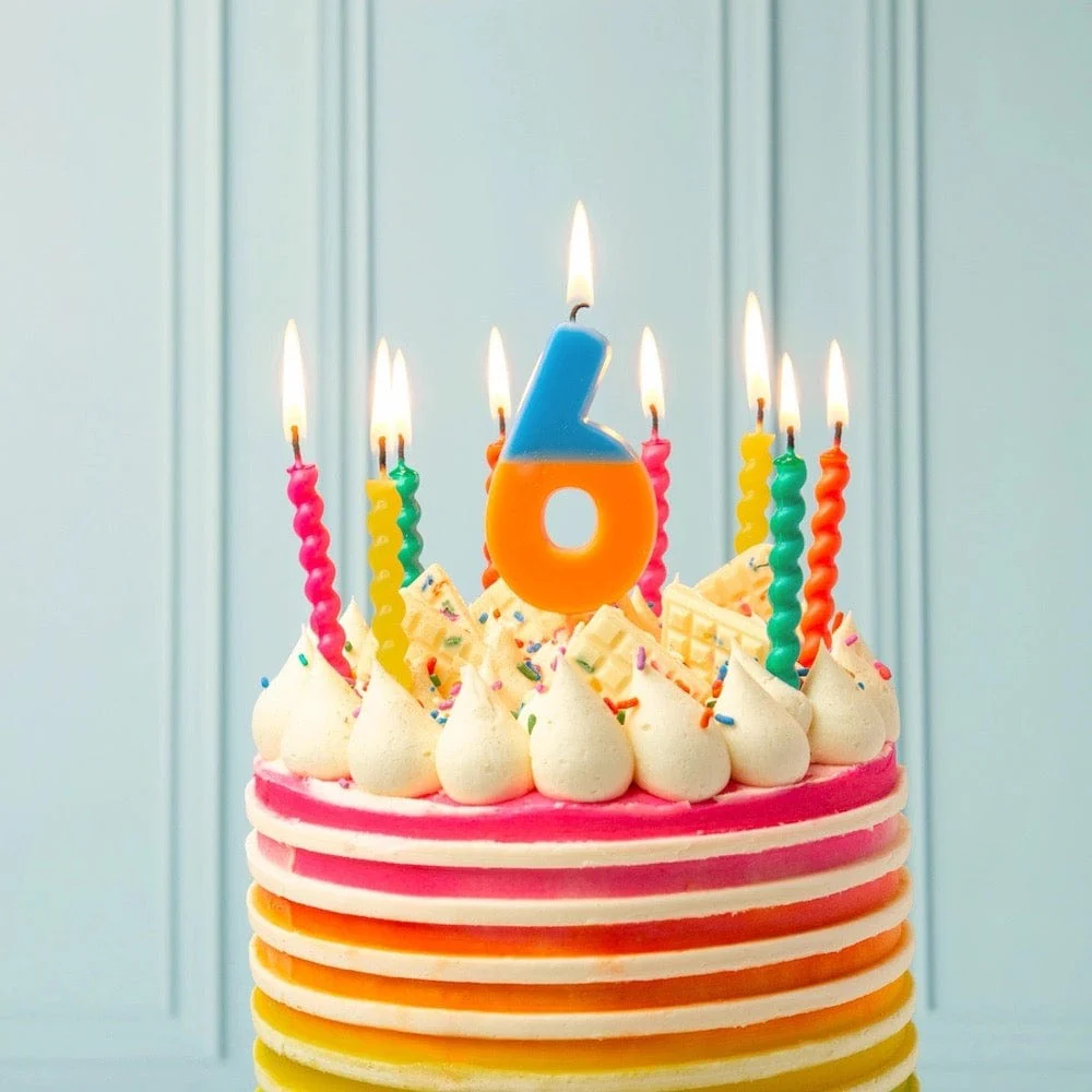 Colourful Bright Twirl Birthday Candles - 8 Pack - Image 2