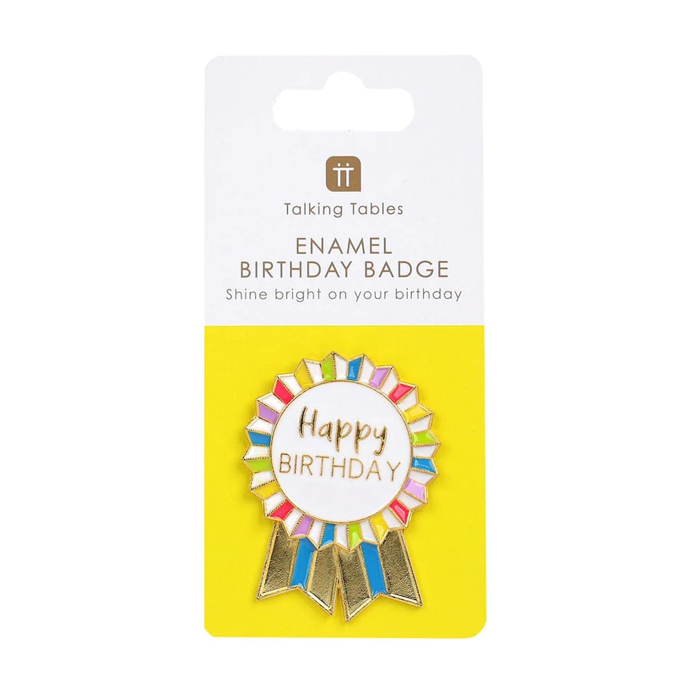 Enamel Happy Birthday Badge