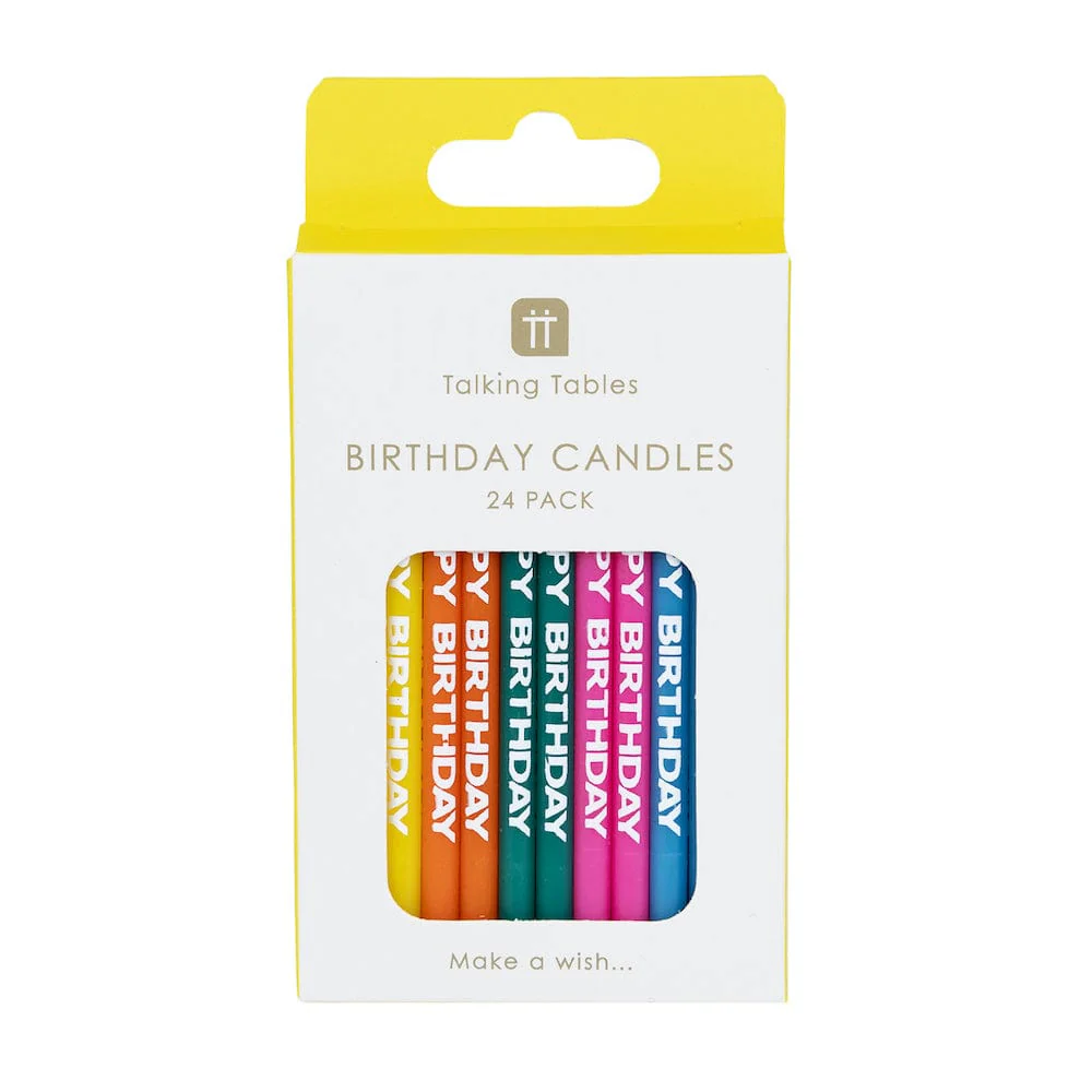 Rainbow Happy Birthday Candles - 24 Pack - Image 3
