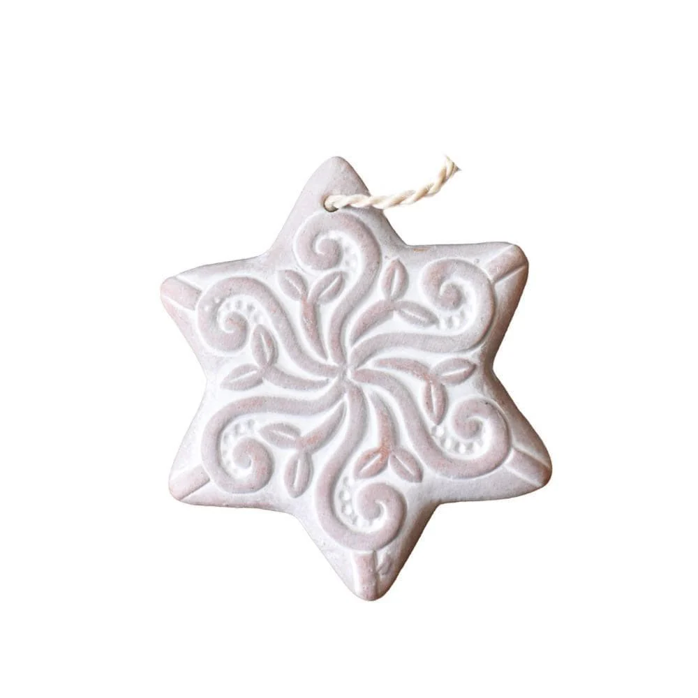 Terracotta Hanging Christmas Decoration - Curly Star