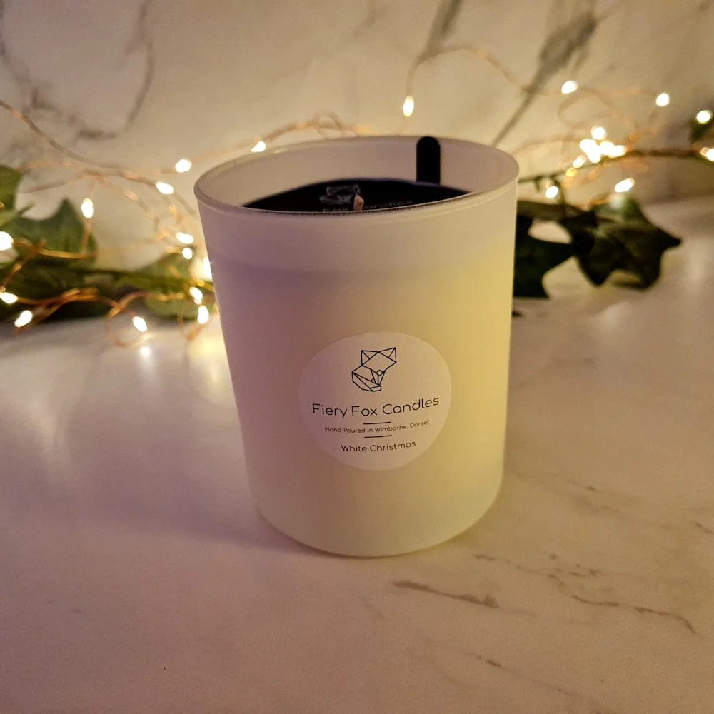 White Christmas Scented Soy Wax Candles - Image 2
