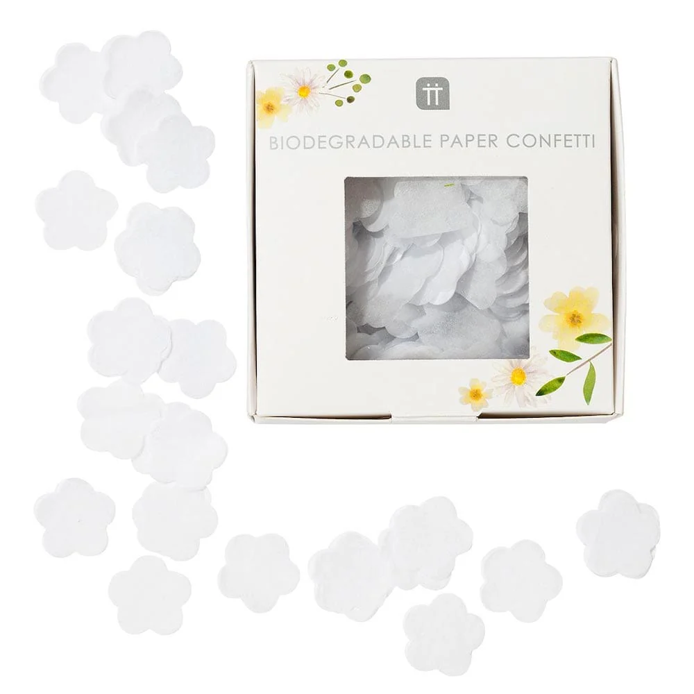 White Flower Biodegradable Confetti