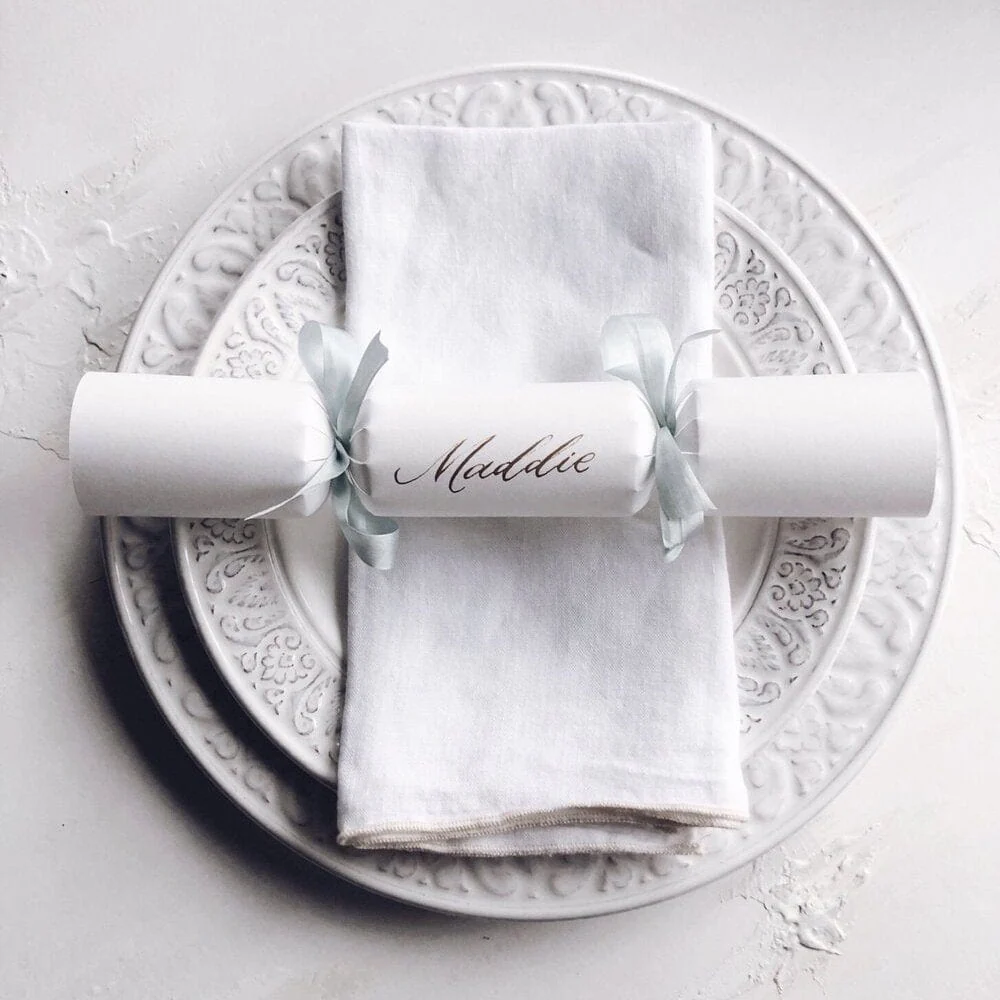 White Linen-Effect Christmas Cracker Making Kit (6) - Image 2