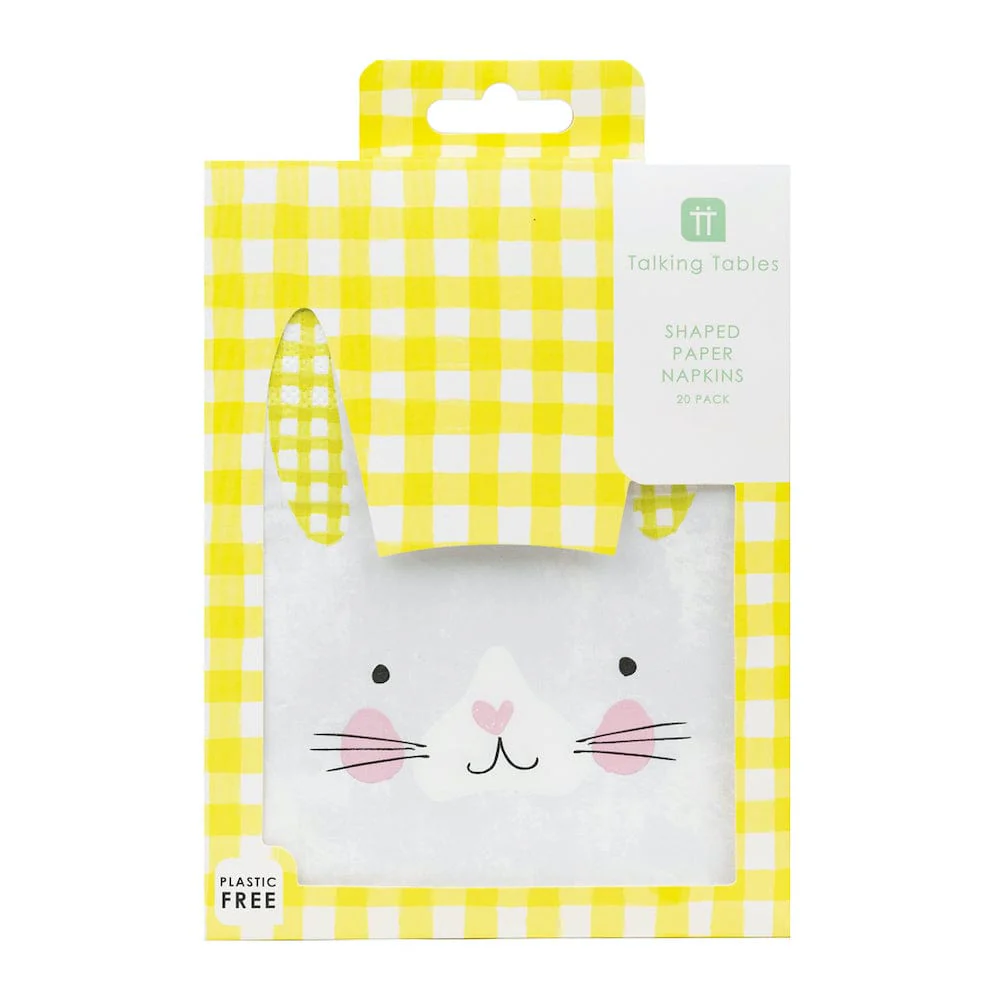 Bunny Shaped Easter Paper Napkins - 20 Pack