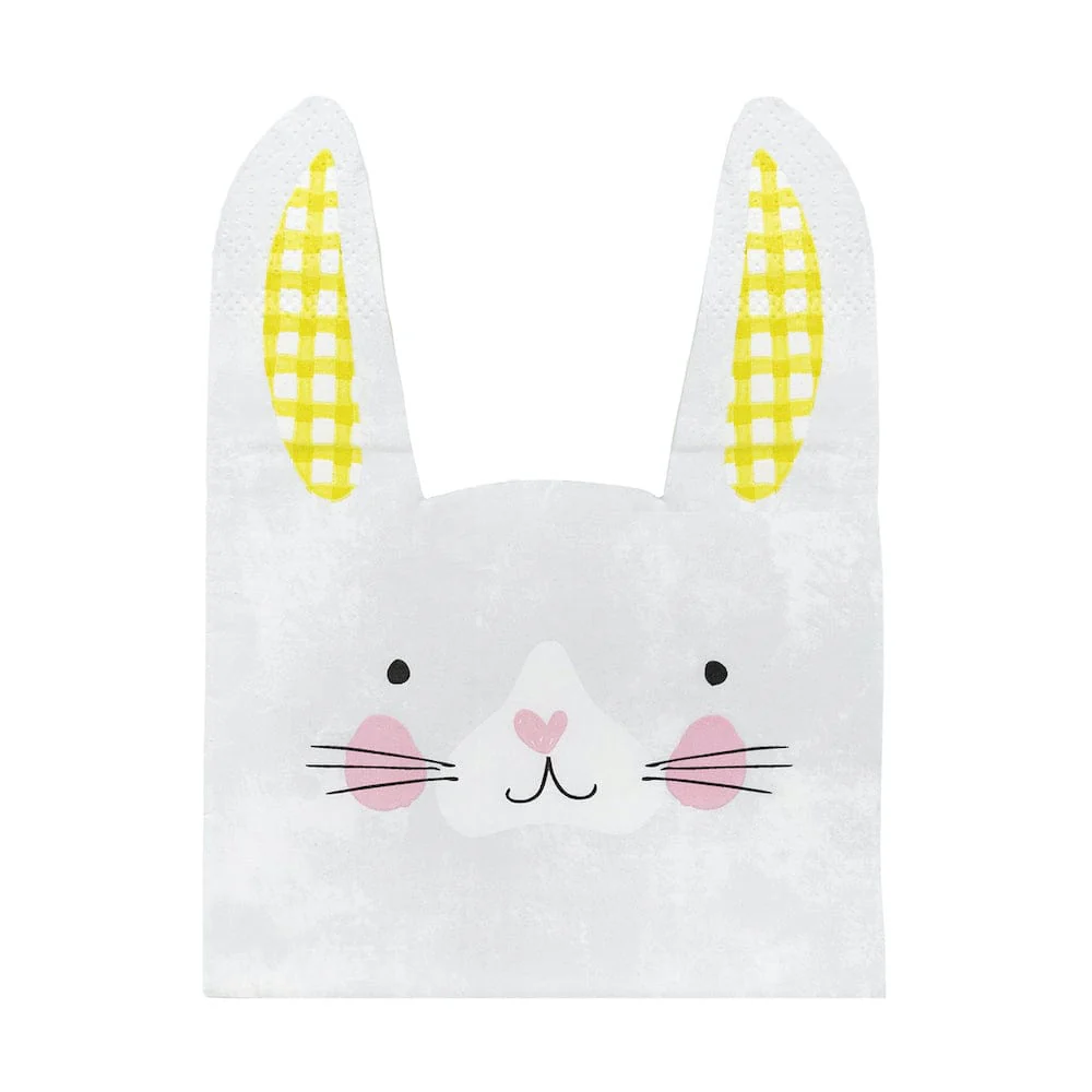 Bunny Shaped Easter Paper Napkins - 20 Pack - Image 2