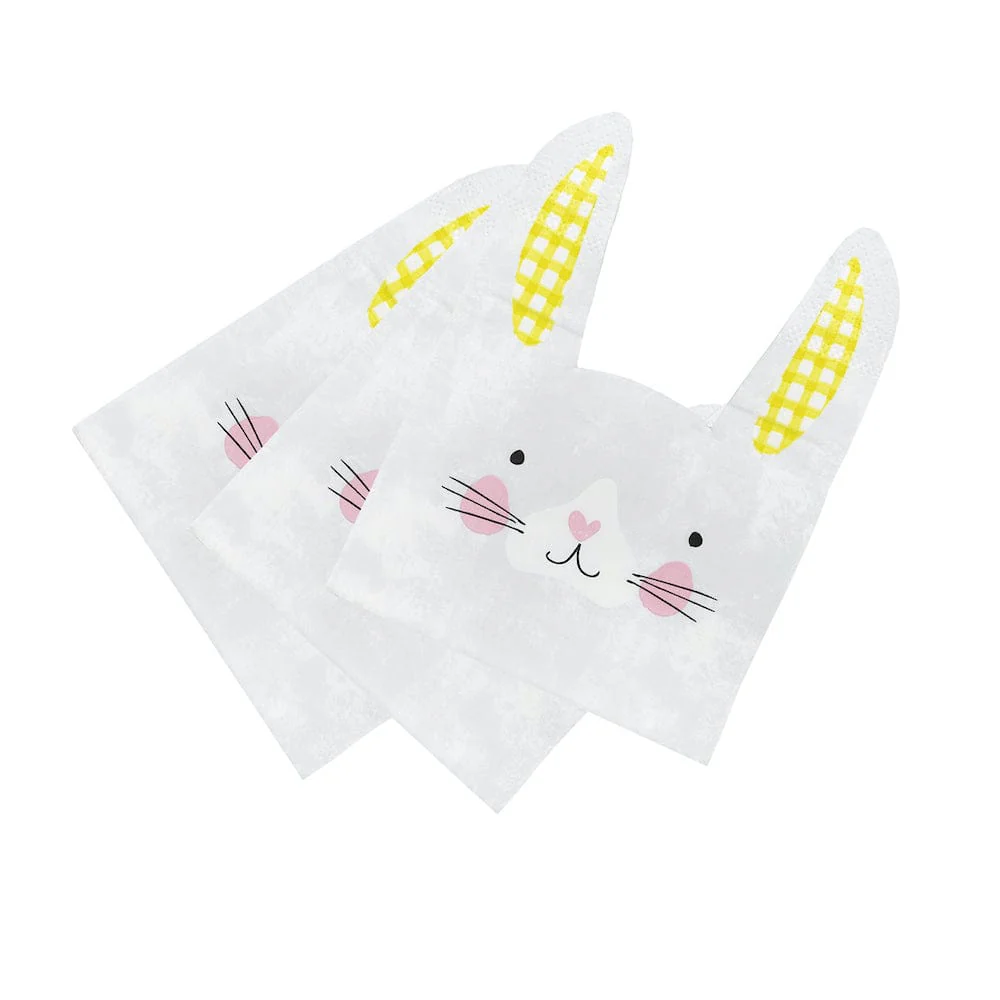 Bunny Shaped Easter Paper Napkins - 20 Pack - Image 3