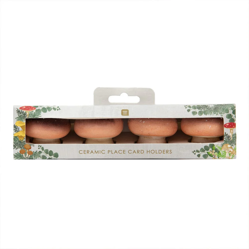 Woodland Mushrooms Ceramic Place Card Holders - 4 Pack - Image 2