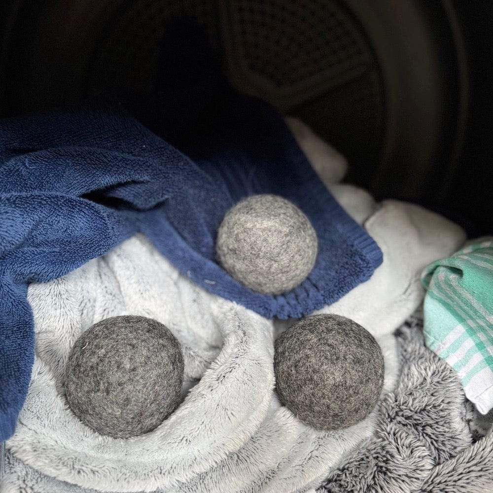 Wool Dryer Balls - Grey Set of 3 & Storage Bag - Image 3