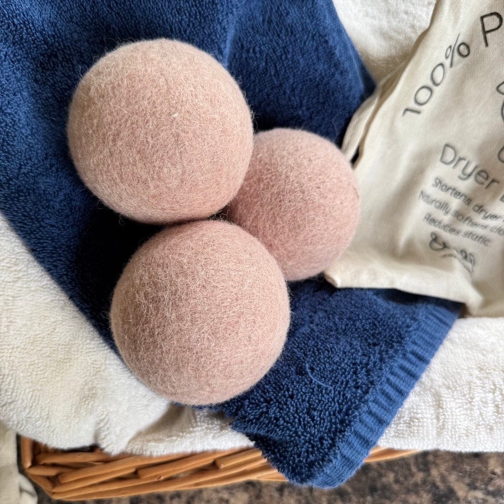 Wool Dryer Balls - Pink Set of 3 & Storage Bag - Image 3