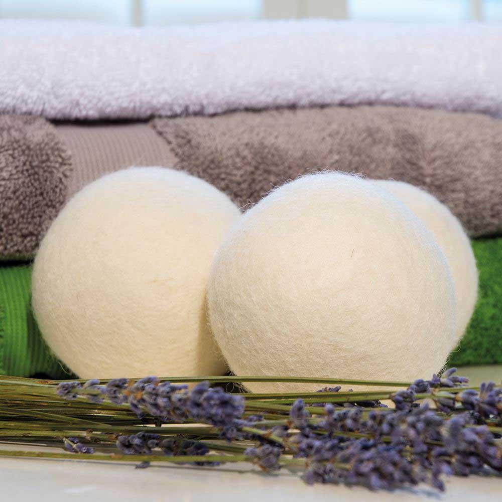 Wool Dryer Balls - Cream Set of 3 & Storage Bag - Image 6