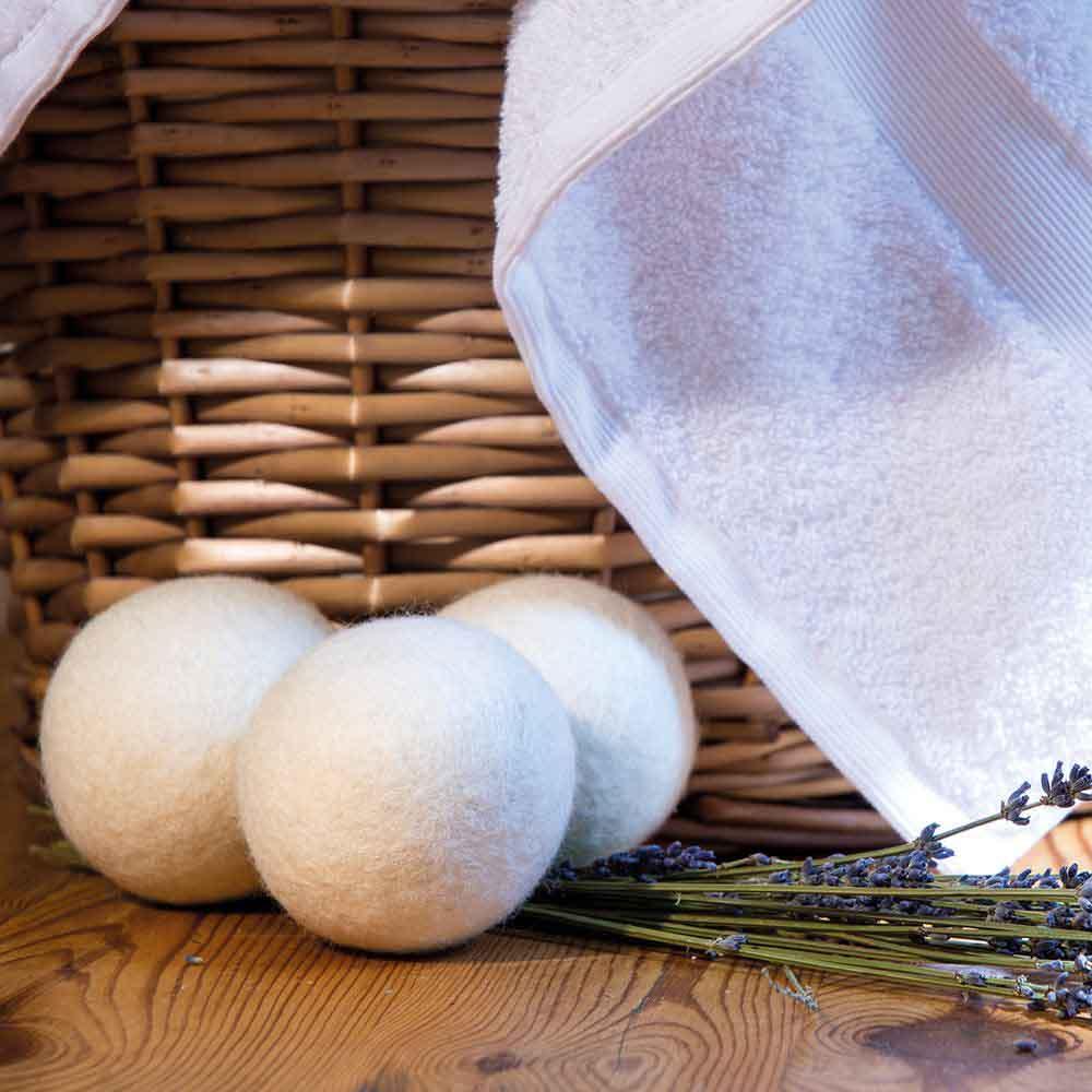 Wool Dryer Balls - Cream Set of 3 & Storage Bag - Image 7