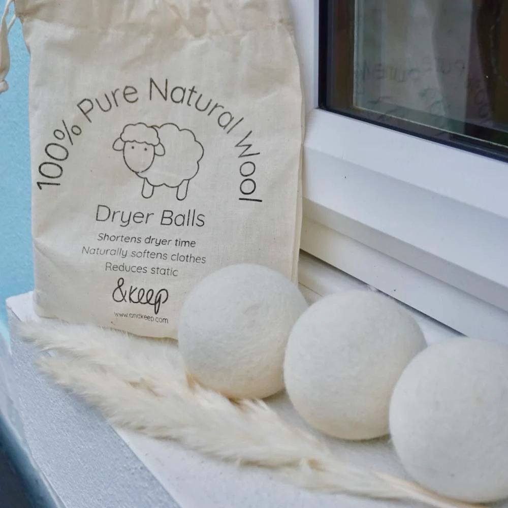 Wool Dryer Balls - Cream Set of 3 & Storage Bag - Image 8